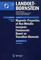 Magnetic properties of non-metallic inorganic compounds based on transition elements