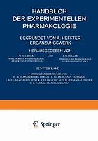 Handbuch der Experimentellen Pharmakologie - Ergänzungswerk : Fünfter Band