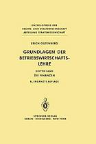 Grundlagen der Betriebswirtschaftslehre : Die Finanzen