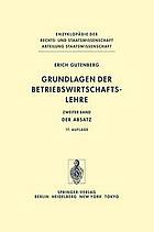 Grundlagen der Betriebswirtschaftslehre : Band 2: Der Absatz