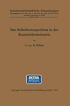 Das Selbstkostenproblem in der Kunstseidenindustrie