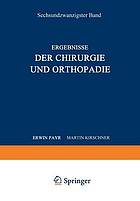 Ergebnisse der Chirurgie und Orthopädie : Sechsundzwanzigster Band