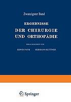 Ergebnisse der Chirurgie und Orthopädie : Zwanzigster Band