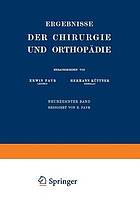 Ergebnisse der Chirurgie und Orthopädie : Neunzehnter Band