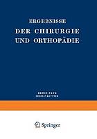 Ergebnisse der Chirurgie und Orthopädie : Neunter Band