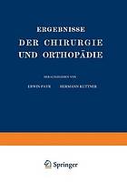 Ergebnisse der Chirurgie und Orthopädie : Vierter Band