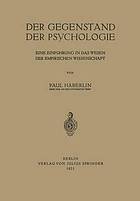 Der Gegenstand der Psychologie Eine Einführung in das Wesen der Empirischen Wissenschaft