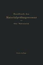 Handbuch des Materialprüfungswesens für Maschinen- und Bauingenieure.