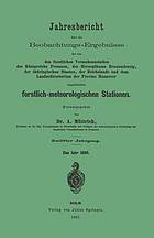 Jahresbericht über die Beobachtungs-Ergebnisse : den forstlichen Versuchsanstalten des Königreichs Preussen, des Herzogthums Braunschweig, der thüringischen Staaten, der Reichslande und dem Landesdirectorium der Provinz Hannover eingerichteten forstlich-meteorologischen Stationen