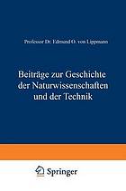 Beiträge zur Geschichte der Naturwissenschaften und der Technik.