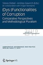 (Dys- )functionalities of corruption : comparative perspectives and methodological pluralism