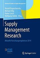 Supply management research aktuelle Forschungsergebnisse 2014