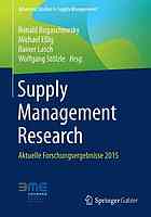 Supply management research aktuelle Forschungsergebnisse 2015