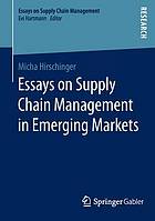 Essays on supply chain management in emerging markets