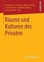 Räume und Kulturen des Privaten