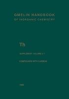 Th Thorium. Supplement volume C7. Compounds with Carbon: Carbonates, Thiocyanates, Alkoxides, Carboxylates