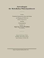 Anwendungen der Michellschen Widerstandstheorie