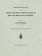 Technische Erläuterungen zu dem Entwurfe eines Gesetzes, betreffend den Verkehr mit Butter, Käse, Schmalz und deren Ersatzmitteln