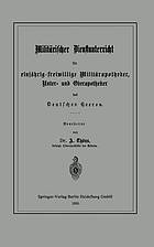 Militärischer Dienstunterricht für einjährig-freiwillige Militärapotheker, Unter- und Oberapotheker des Deutschen Heeres