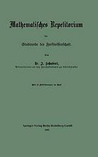 Mathematisches Repetitorium für Studirende der Forstwissenschaft