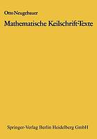 Mathematische Keilschrift-Texte/Mathematical Cuneiform Texts