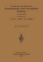 Vorträge aus dem gebiete der Aerodynamik und verwandter Gebiete (Aachen 1929)