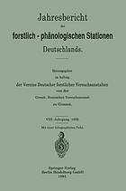 Jahresbericht der forstlich-Phänologischen Stationen Deutschlands.