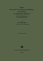 Bericht über neuere Untersuchungen und Probleme aus der Theorie der algebraischen Zahlkörper.