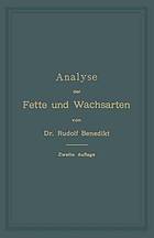 Analyse der Fette und Wachsarten