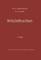 Wirtschaftsrechnen : Grundriß der kaufmännischen Arithmetik