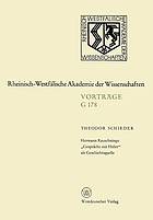 Hermann Rauschnings "Gespräche mit Hitler" als Geschichtsquelle 169. Sitzung am 21. Juli 1971 in Düsseldorf