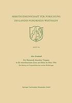 Der Einmarsch deutscher Truppen in die entmilitarisierte Zone am Rhein im März 1936 : Ein Beitrag zur Vorgeschichte des zweiten Weltkrieges