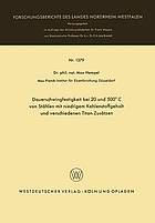 Dauerschwingfestigkeit bei 20 und 500°C von Stählen mit niedrigem Kohlenstoffgehalt und verschiedenen Titan-Zusätzen