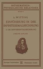 Einführung in die Infinitesimalrechnung : I: Die Differentialrechnung