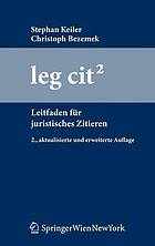 Leg cit : Leitfaden für juristisches Zitieren