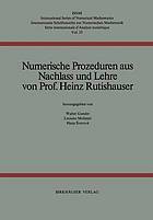 Numerische Prozeduren aus Nachlass und Lehre von Prof. Heinz Rutishauser