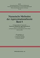 Numerische Methoden der Approximationstheorie. Band 4, Vortragsauszüge der Tagung über Numerische Methoden der Approximationstheorie vom 13.-19. November 1977 im Mathematischen Forschungsinstitut Oberwolfach (Schwarzwald)