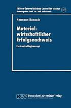 Materialwirtschaftlicher Erfolgsnachweis : ein Controllingkonzept