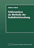 Fehleranalyse als Methode der Gedächtnisforschung