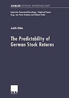 The predictability of German stock returns