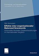 Effekte inter-organisationaler Balanced Scorecards : Automobile Hersteller-Zuliefererbeziehungen im internationalen Vergleich