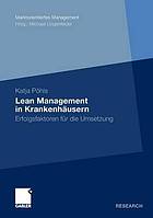 Umsetzung Von Lean Management in Akutstationaren Einrichtungen Erfolgsfaktoren Fur Die Usmetzung.