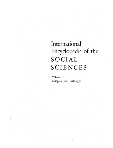 International Encyclopedia of the Social Sciences Biographical Supplement