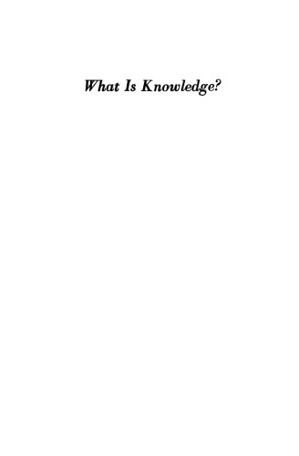 What Is Knowledge?