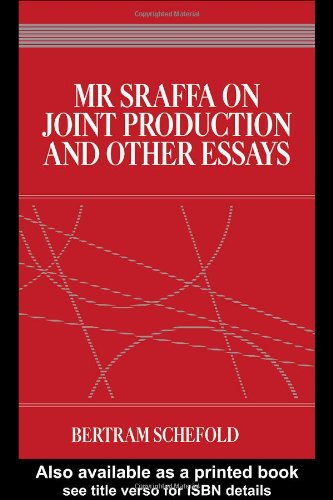 MR Sraffa on Joint Production and Other Essays