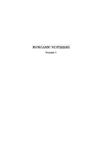 Inorganic Syntheses: v. 1