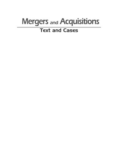 Mergers and Acquisitions