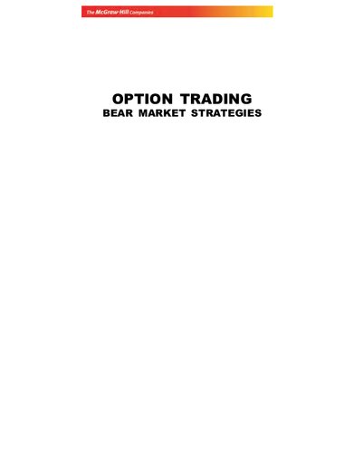 OPTIONS TRADING IN BEAR MKTS