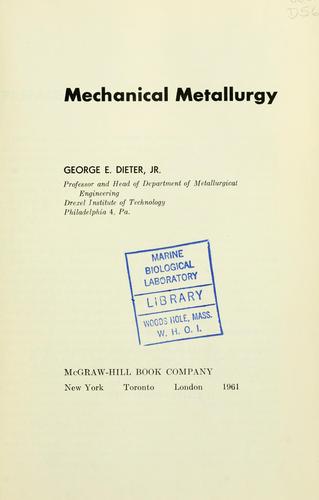 Mechanical Metallurgy