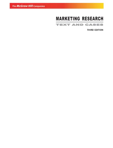 Marketing Research Text and Cases